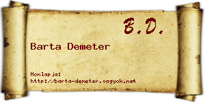Barta Demeter névjegykártya